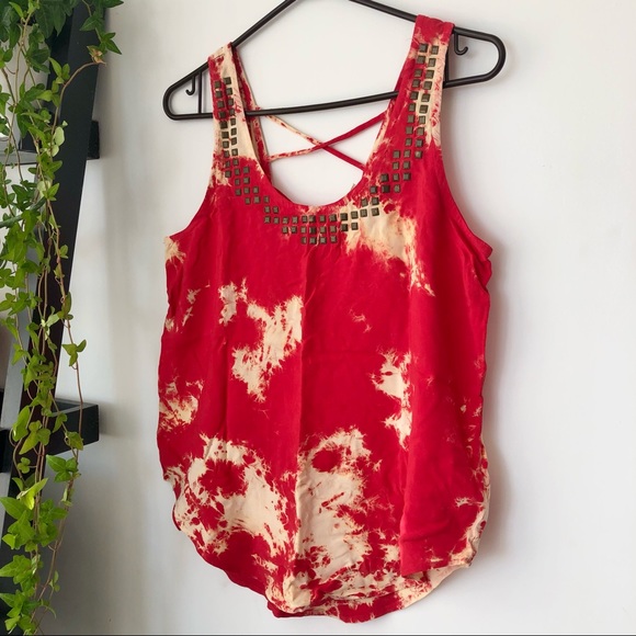 5/$20 Tie Dye Tank Top w/ Studs and Back Cut-out - Picture 3 of 6